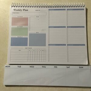 Weekly Planner Notebook and sticky note weekly planner